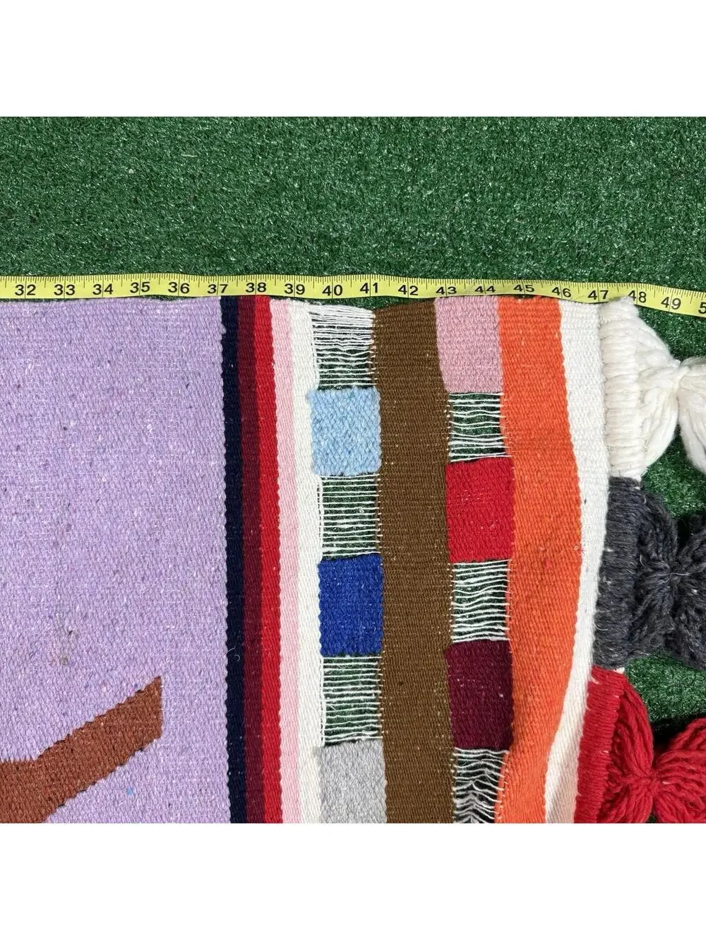 Vintage Oaxaca Mexico Hand Woven Tapestry Textile Rug Blanket Zapotec 30”x47”